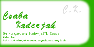 csaba kaderjak business card